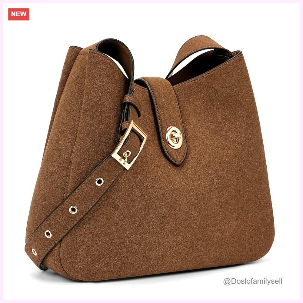 Faux Leather Bucket Bag Hobo Shoulder Tote Purse